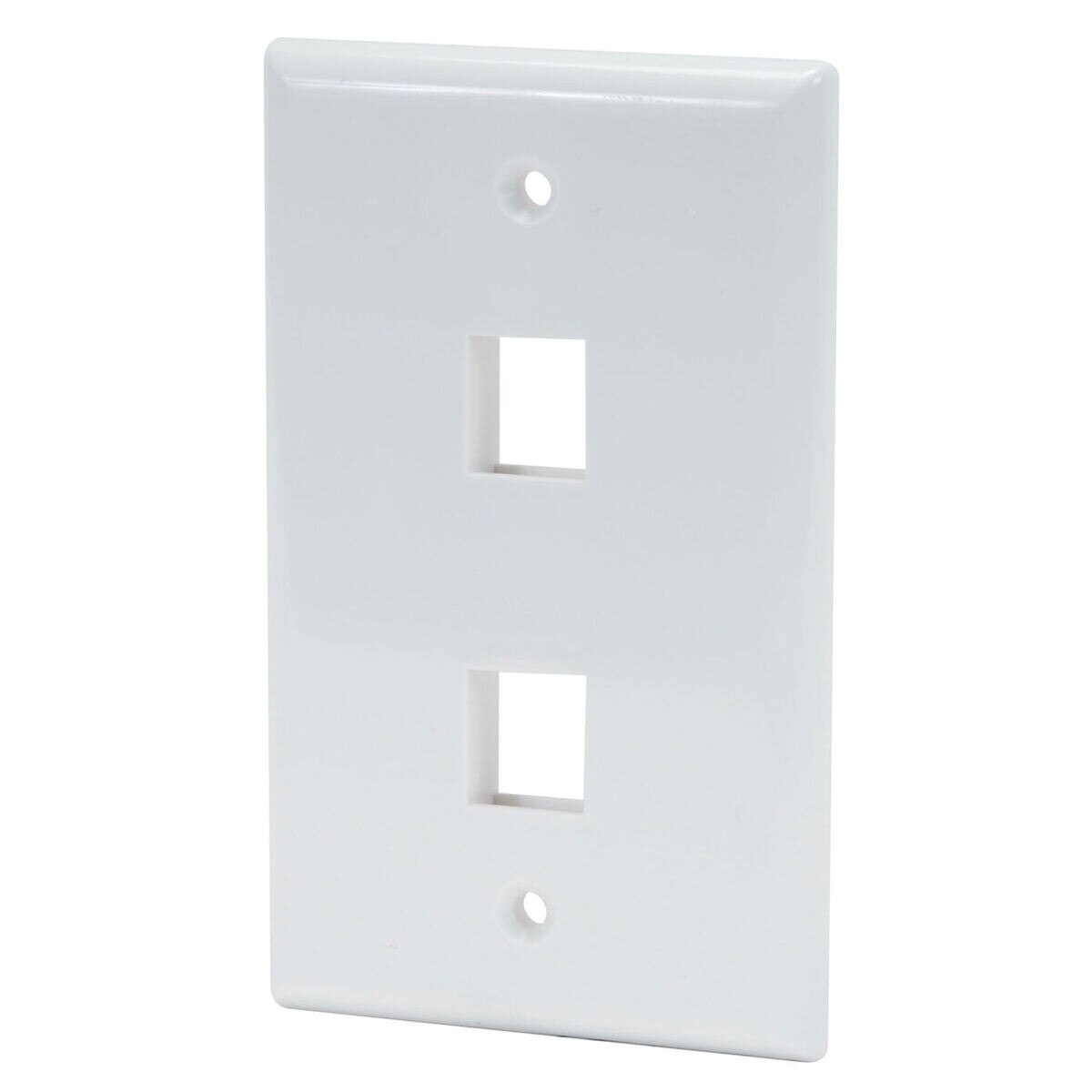 Audtek Keystone Wall Plate Single Gang 2Port White